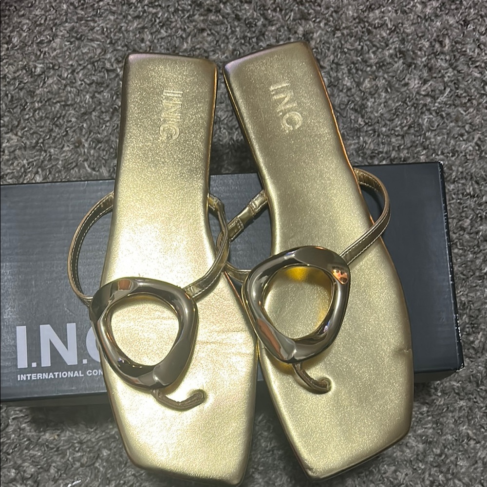 INC International Concepts Women's Gold Sandals